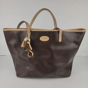 Coach Metro Leather Tote Mahogany Vellum Brown Tan Shoulder Bag F31326 NWT